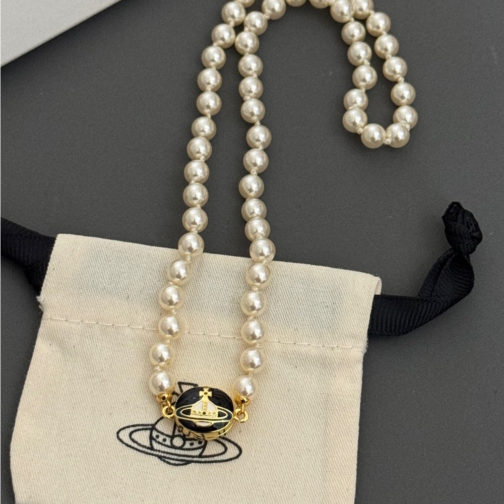 Vivienne Westwood Pearl and Gold Necklace